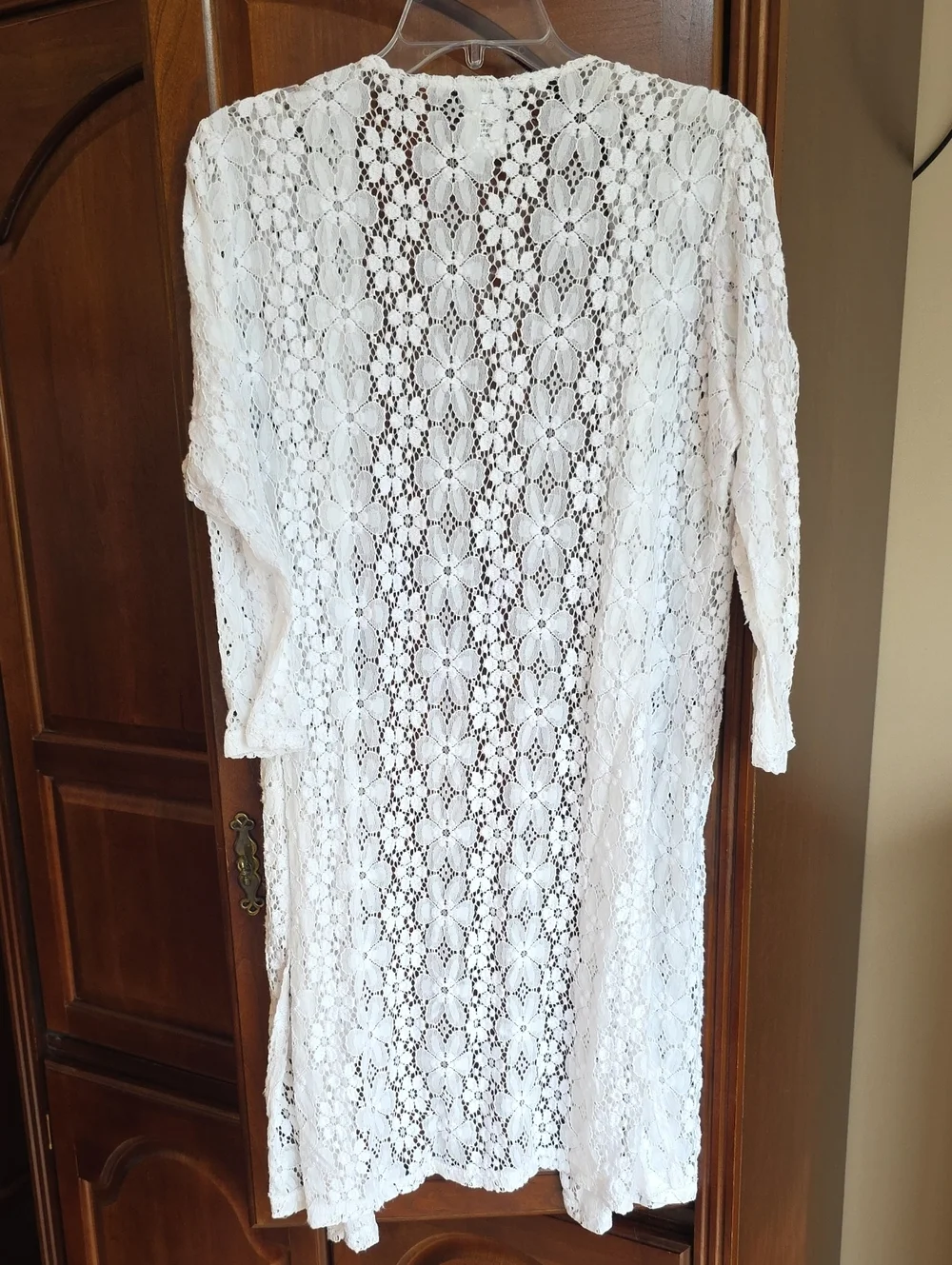 Slinky Brand Floral Crochet Lace Duster Kimono Robe XL